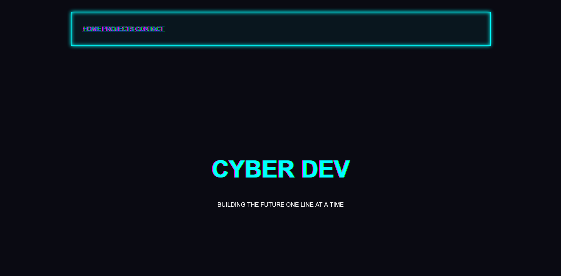 Screenshot of Design 13, a cyber punk neon portfolio page